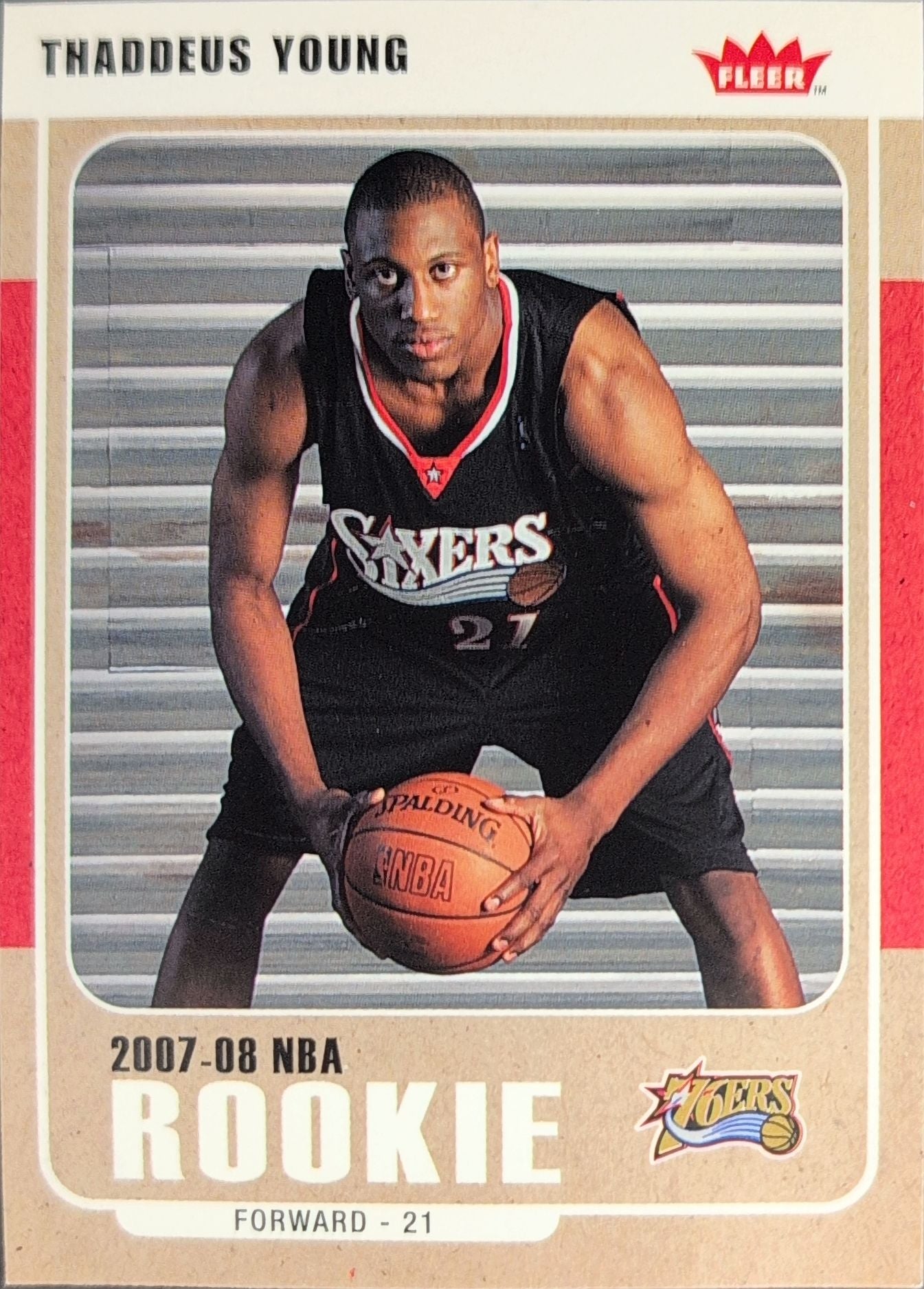 2007-08 Fleer Thaddeus Young #234 RC Philadelphia 76ers front