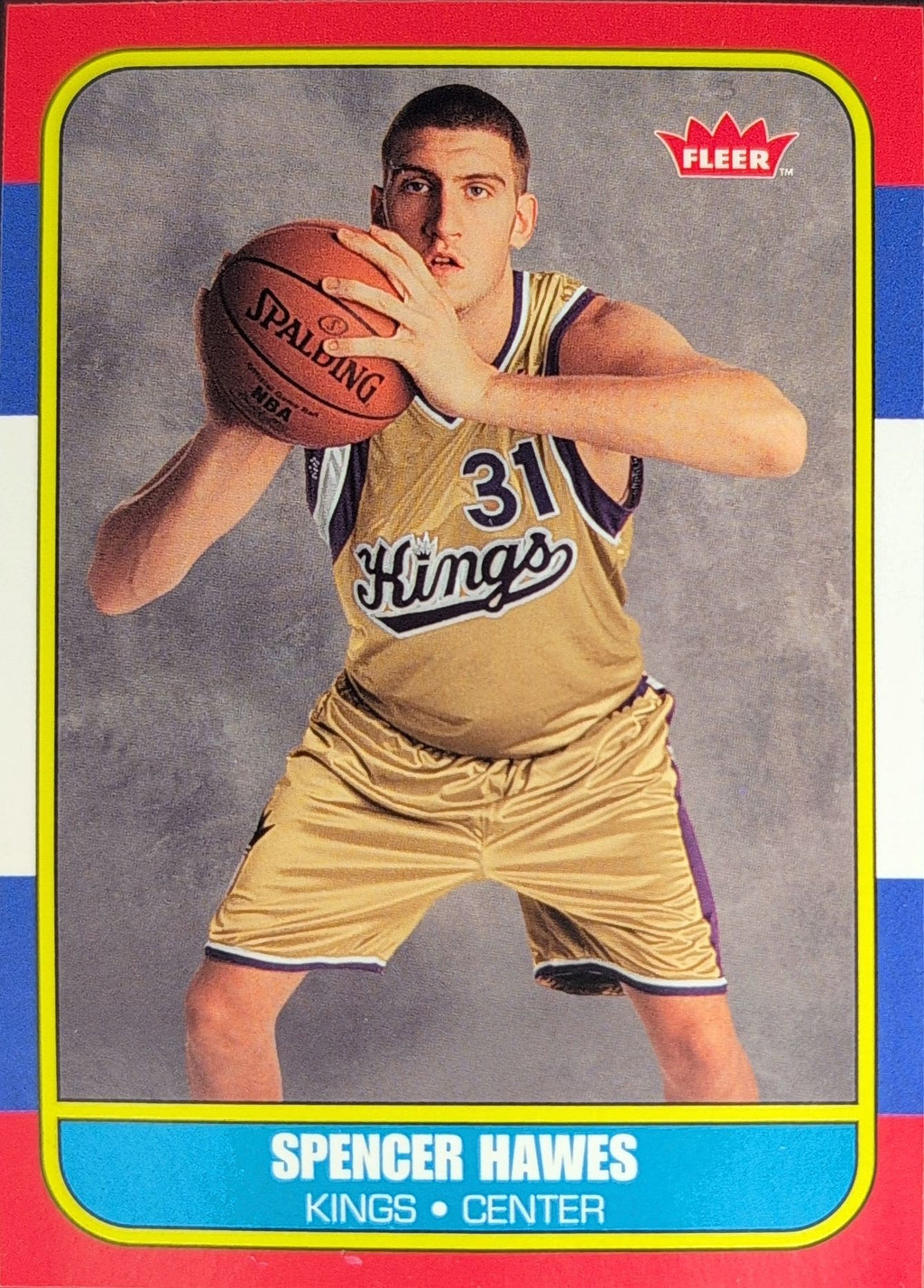 2007-08 Fleer Spencer Hawes #86R-147 86-87 Retro Rookies Sacramento Kings front