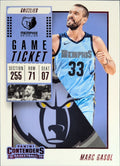 2018-19 Panini Contenders Marc Gasol #80 Memphis Grizzlies front