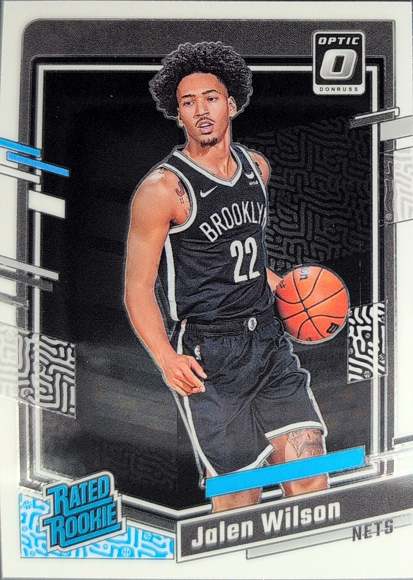 2023-24 Donruss Optic Jalen Wilson #206 Blue Velocity RC Brooklyn Nets front