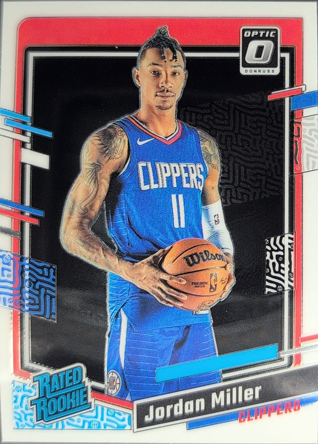 2023-24 Donruss Optic Jordan Miller #250 Purple RC Los Angeles Clippers front