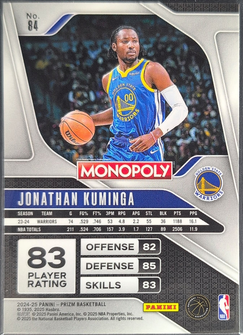 2023-24 Panini Prizm Monopoly De’Aaron Fox #76 Sacramento Kings back
