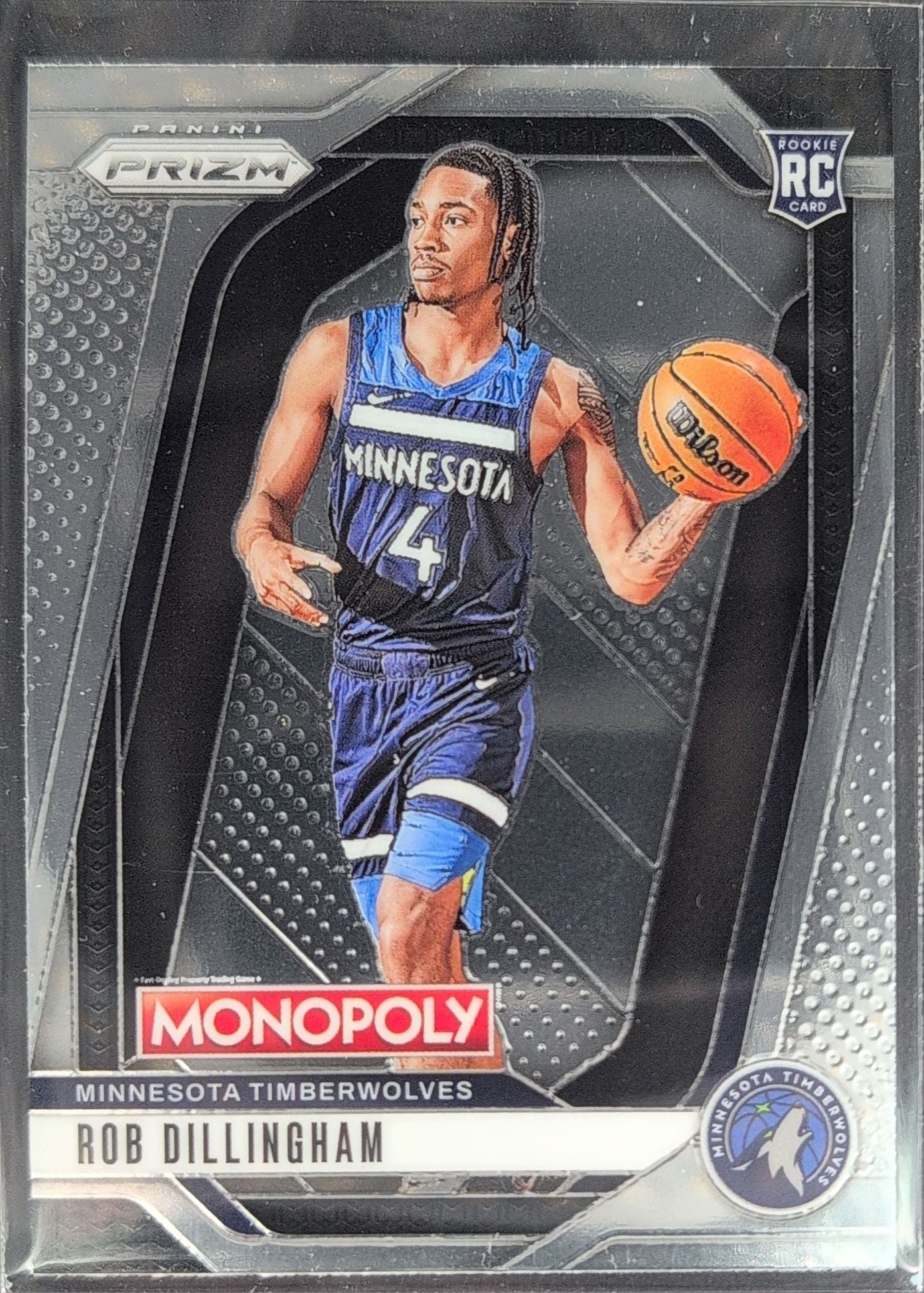 2024-25 Panini Prizm Monopoly Rob Dillingham #90 RC Minnesota Timberwolves front