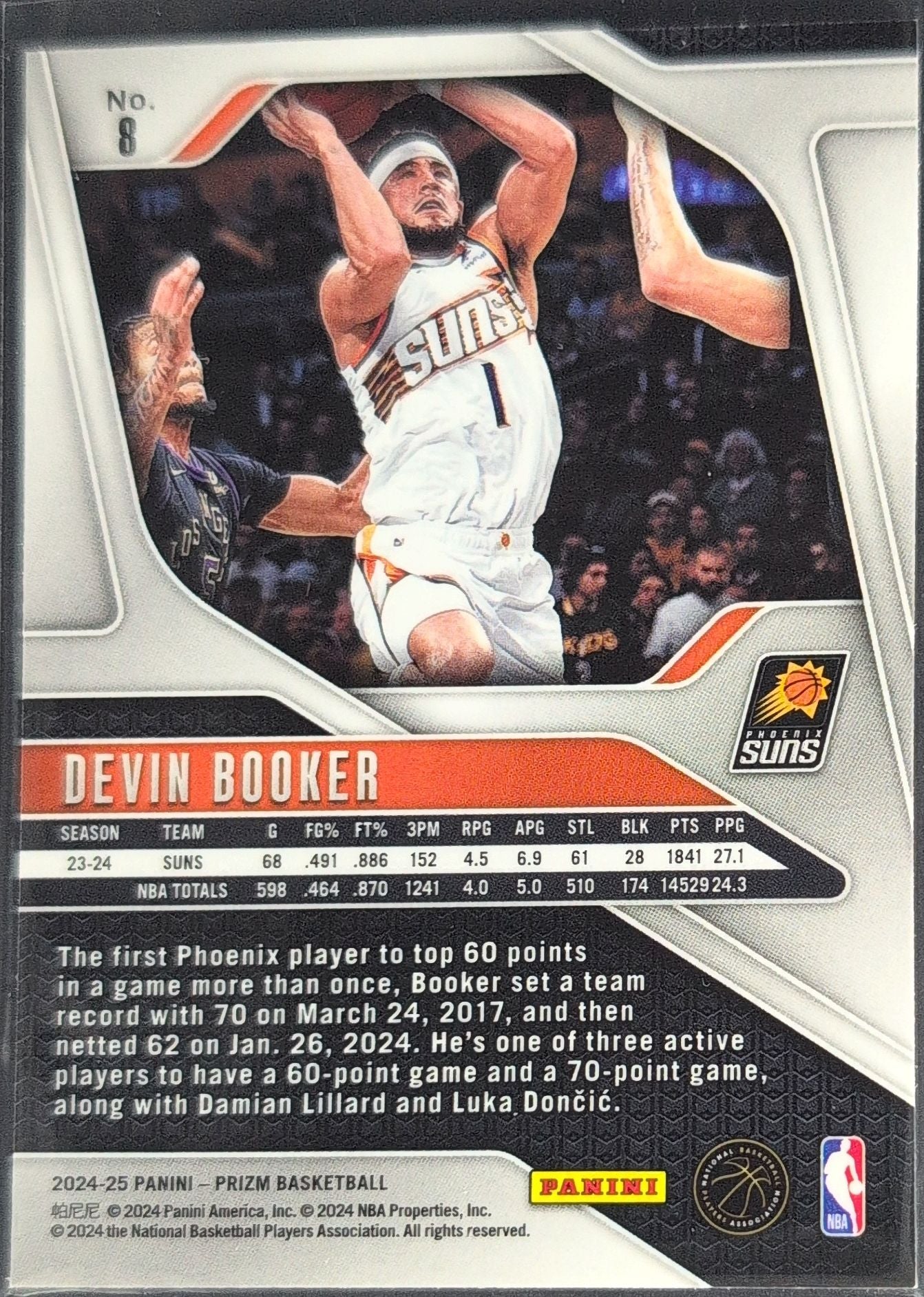 2024-25 Panini Prizm Devin Booker #8 Phoenix Suns back