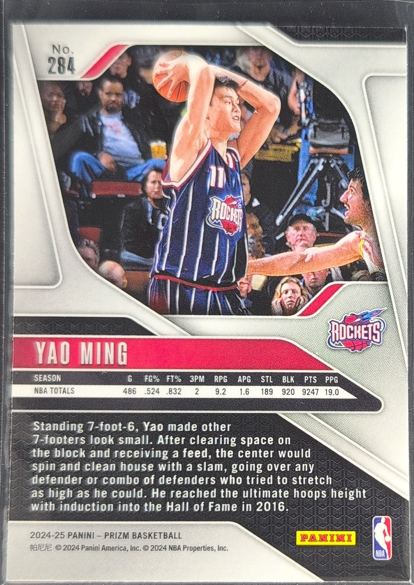 2024-25 Panini Prizm Yao Ming #284 Prizms Silver Houston Rockets back