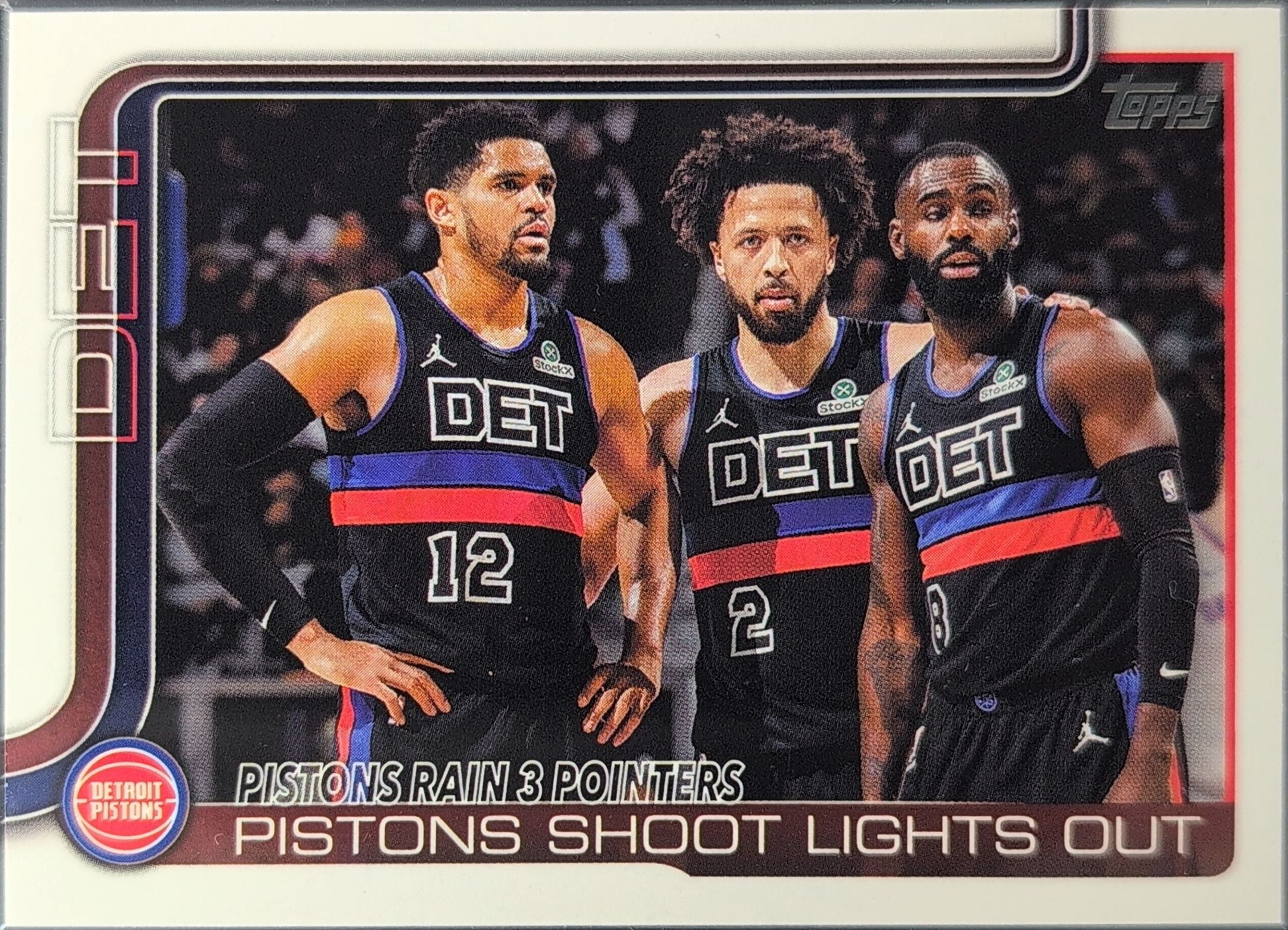 2025-26 Topps Pistons Rain 3 Pointers: Pistons Shoot Lights Out #279 Detroit Pistons front