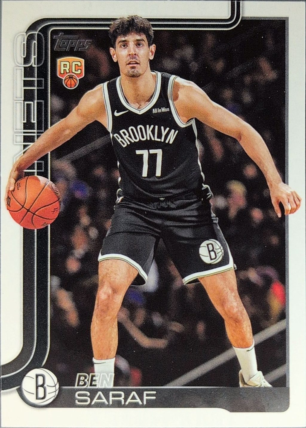 2025-26 Topps Ben Saraf #226 First Card SN,RC Brooklyn Nets front