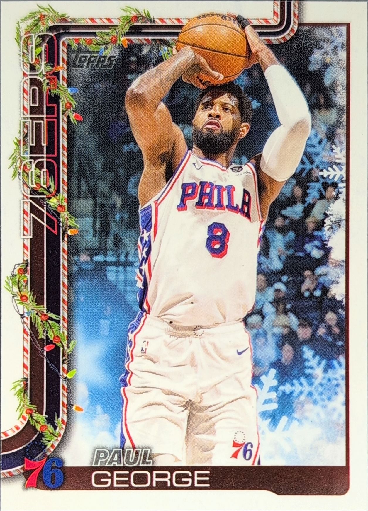 2025-26 Topps Holiday Paul George #H19 Philadelphia 76ers front