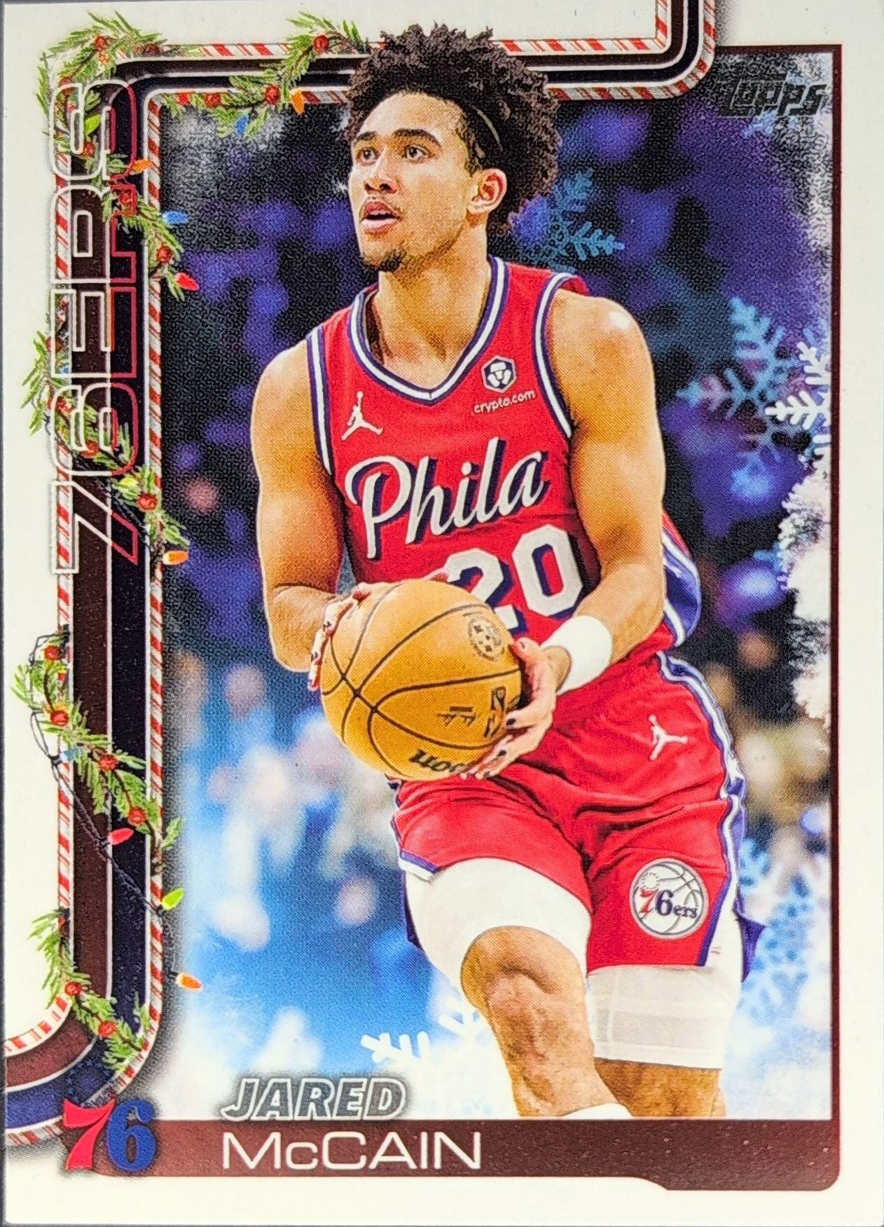 2025-26 Topps Holiday Jared McCain #H20 Philadelphia 76ers front