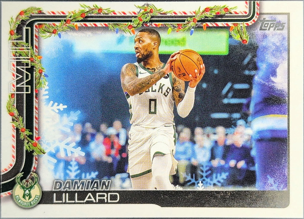 2025-26 Topps Holiday Damian Lillard #H44 Milwaukee Bucks front