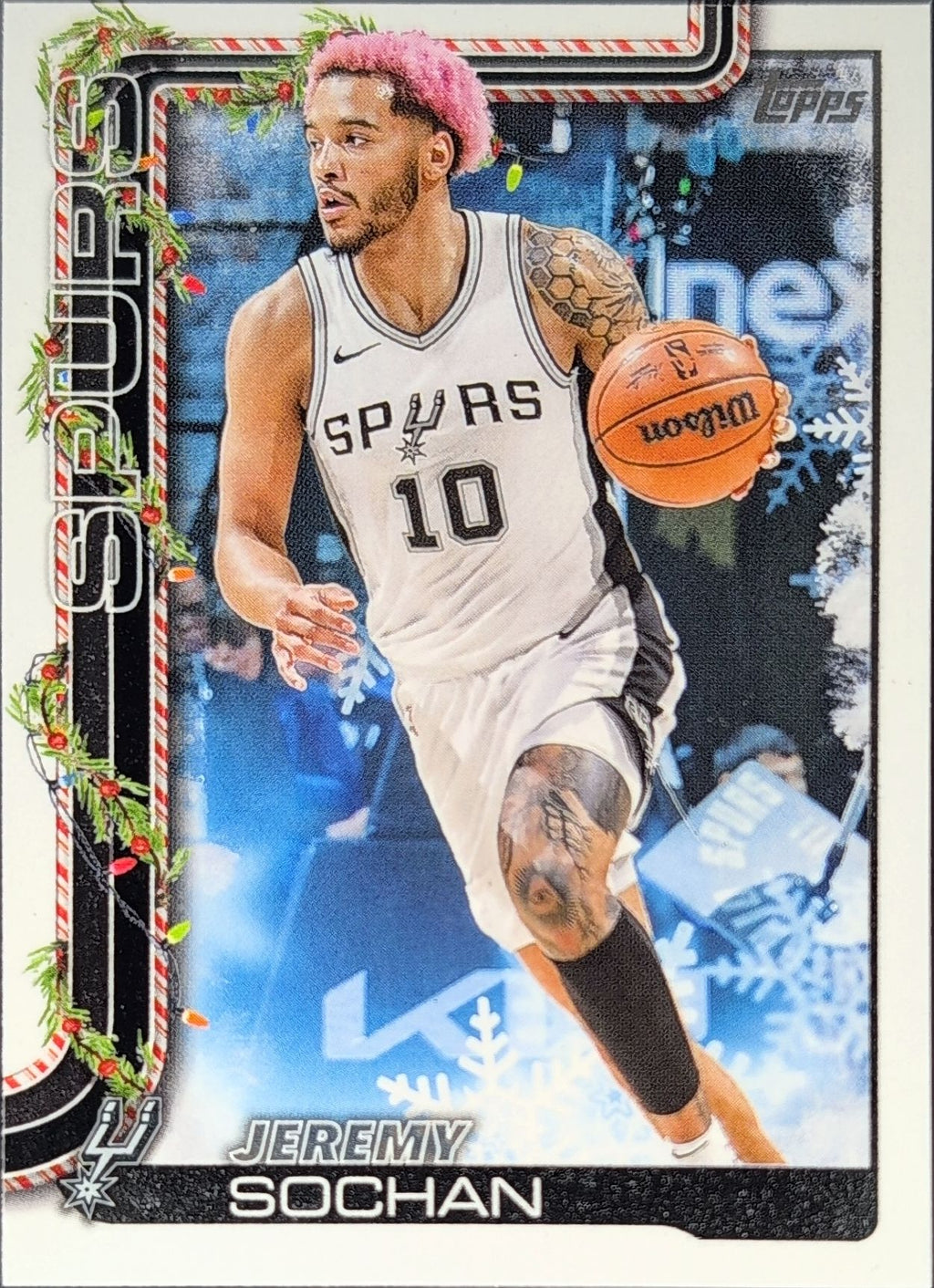 2025-26 Topps Holiday Jeremy Sochan #H160 San Antonio Spurs front