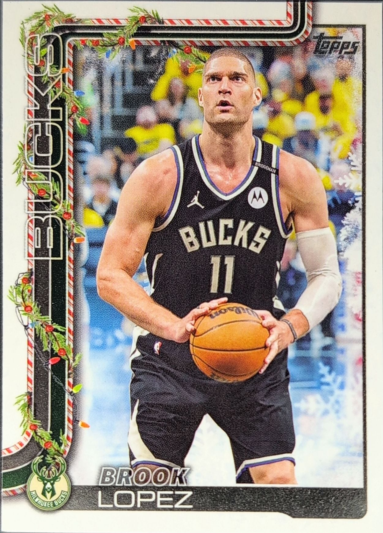 2025-26 Topps Holiday Brook Lopez #H47 Milwaukee Bucks front