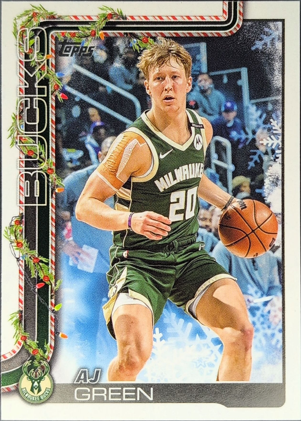 A.J. Green 2025-26 Topps Holiday #H46 Milwaukee Bucks - front image