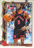 2025-26 Topps Holiday Immanuel Quickley #H26 Toronto Raptors front