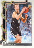 2025-26 Topps Holiday Danny Wolf #H187 Glitter Holiday RC Brooklyn Nets front