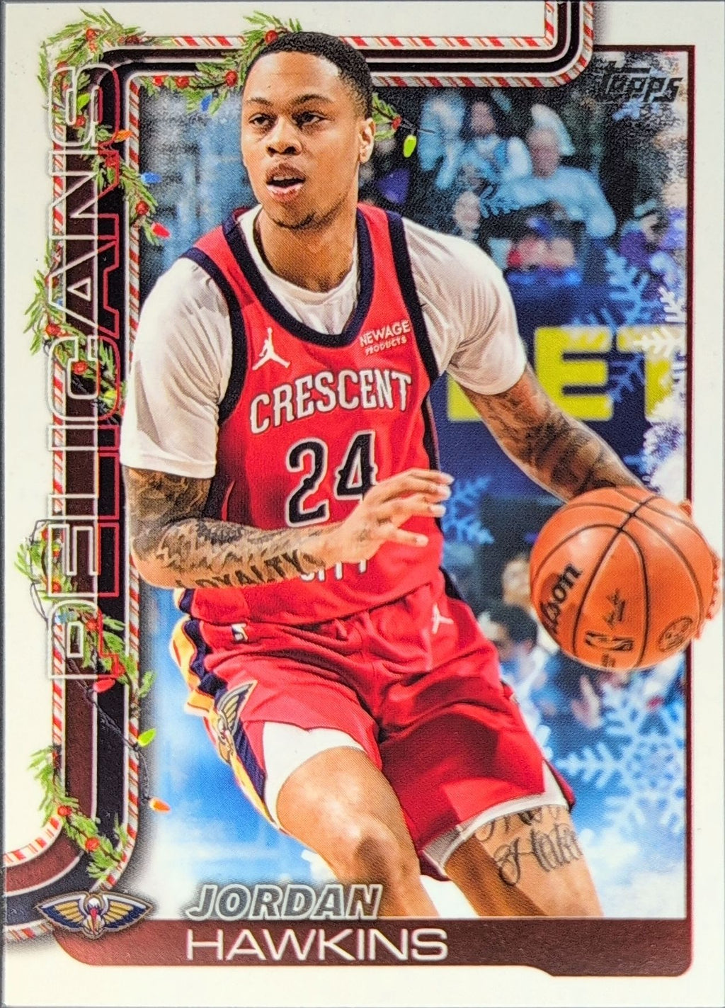 2025-26 Topps Holiday Jordan Hawkins #H151 New Orleans Pelicans front