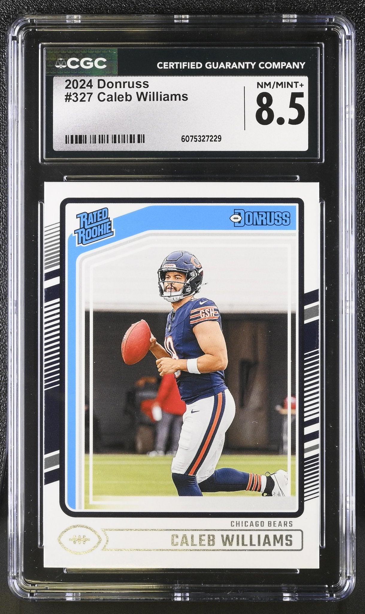 Caleb Williams 2024 Donruss #327 Rookie RC CGC 8.5 Chicago Bears - front image