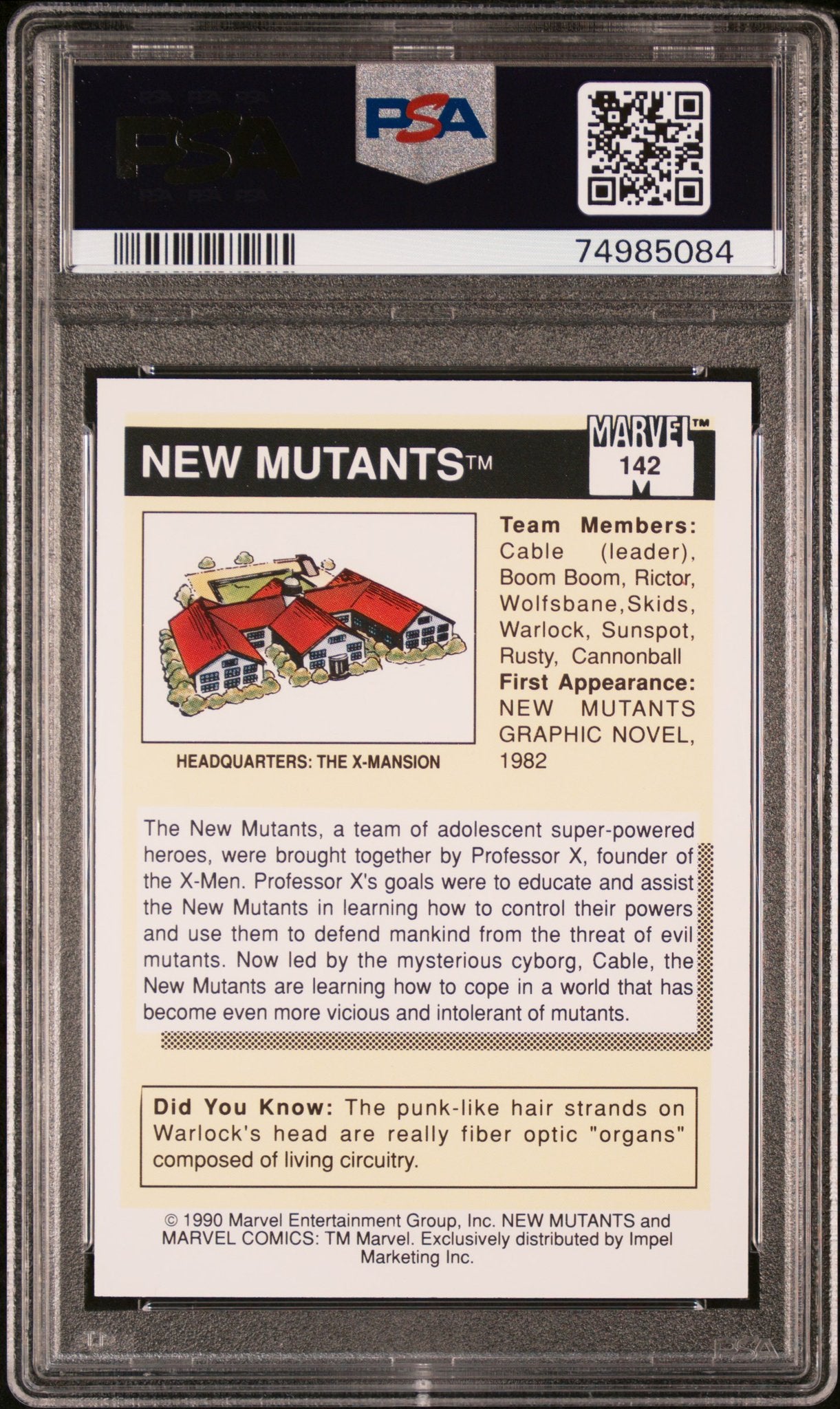 New Mutants 1990 Marvel Universe #142 PSA 9 - back image