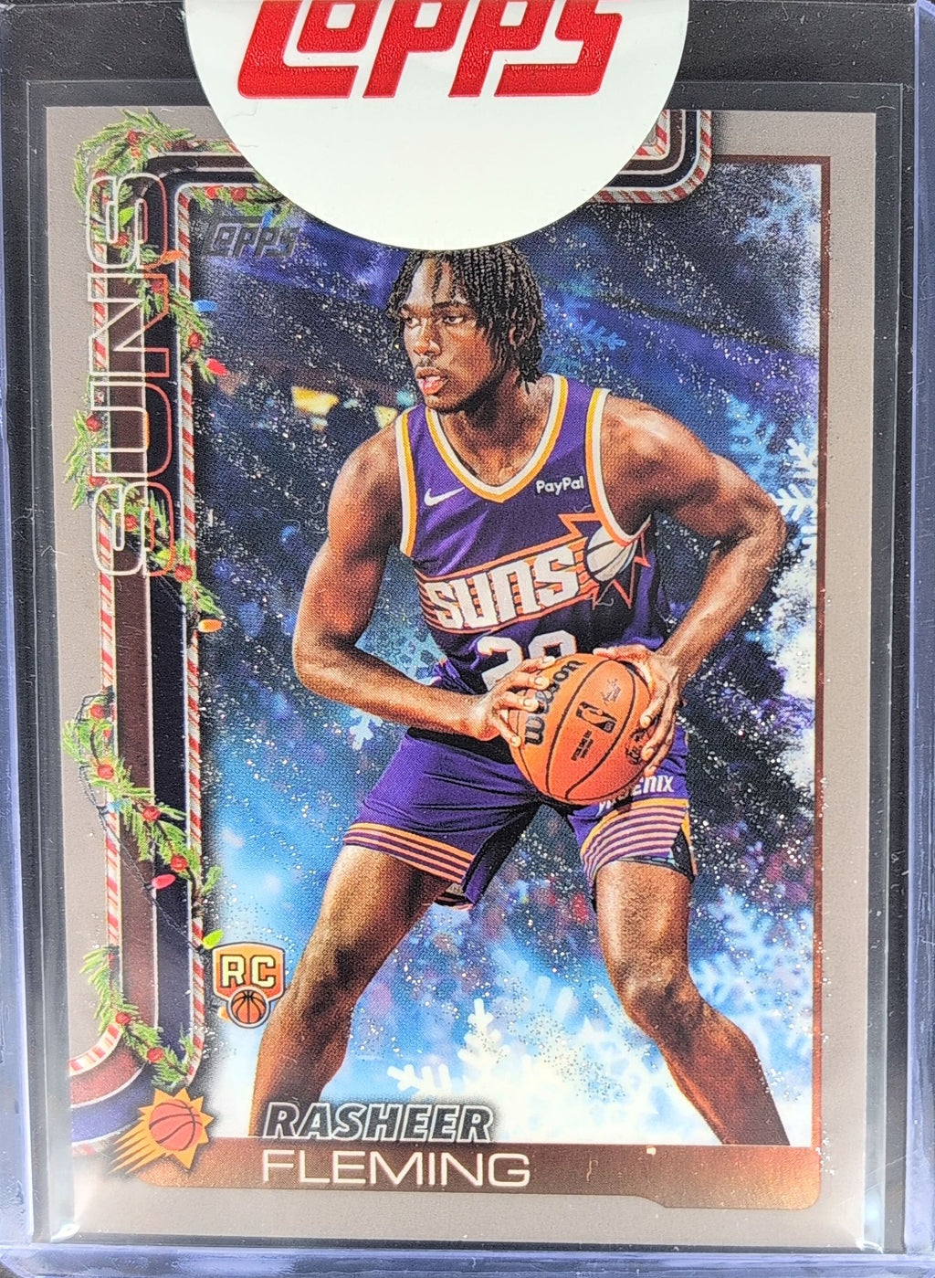 Rasheer Fleming 2025-26 Topps Holiday #H191 Glitter Holiday Rookie Phoenix Suns