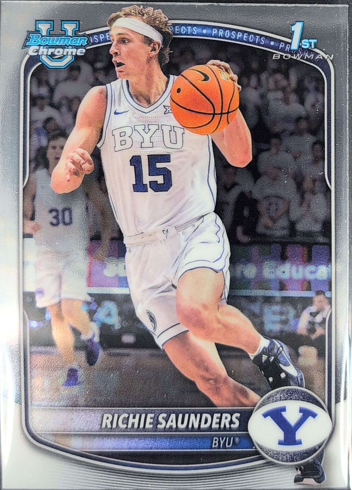 2025-26 Bowman Richie Saunders #BCP-66 Chrome Prospects BYU Cougars front