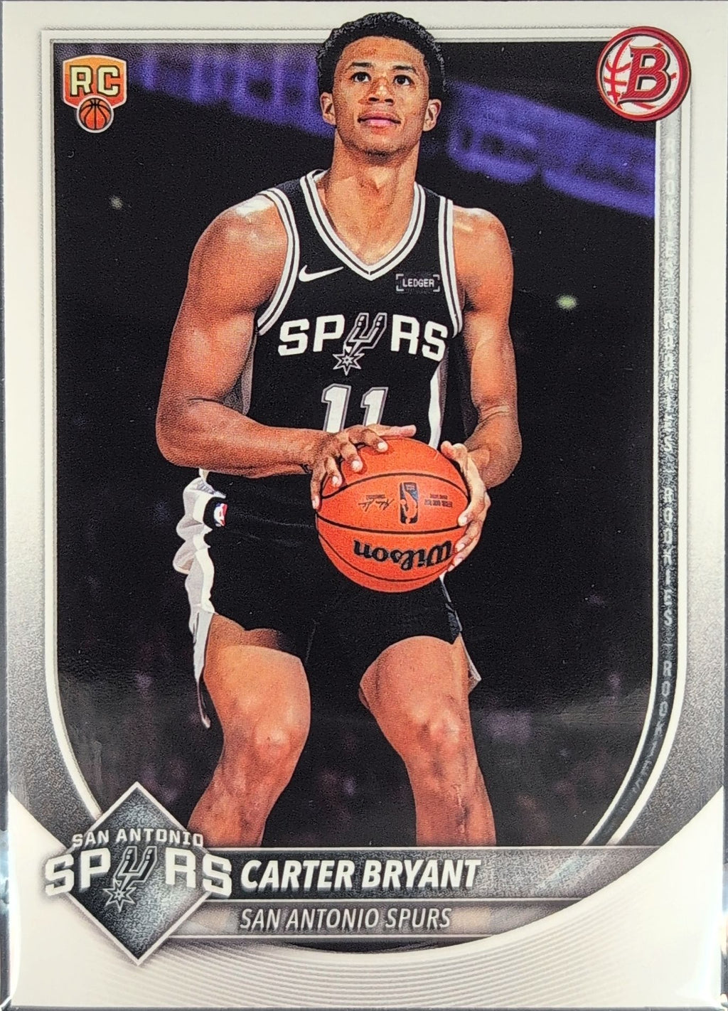 2025-26 Bowman Carter Bryant #14 RC San Antonio Spurs front