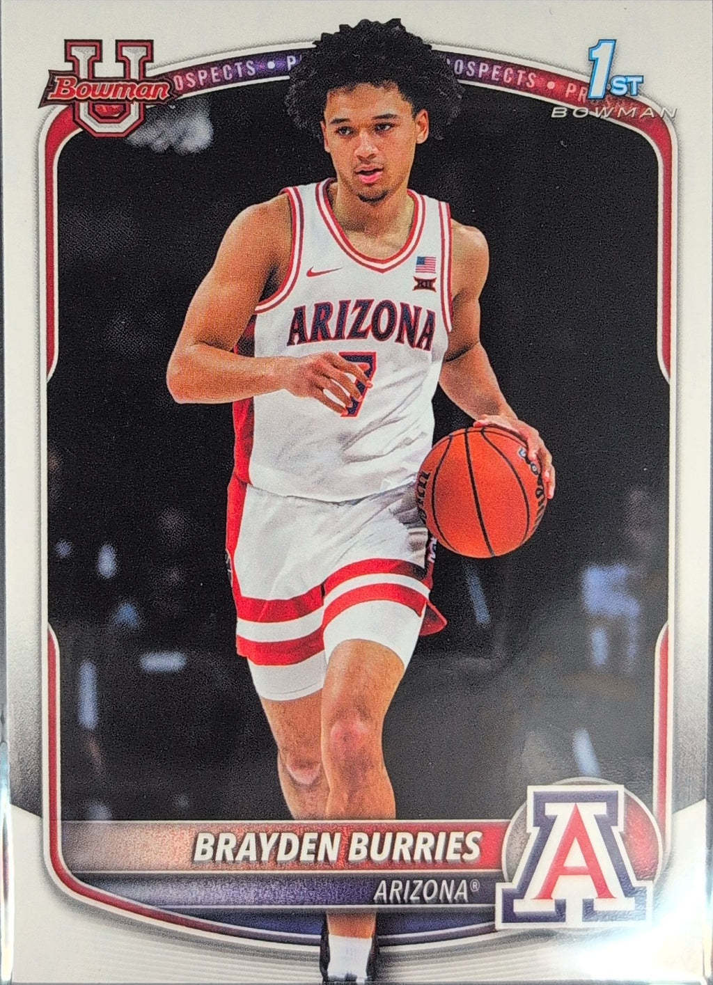 2025-26 Bowman Brayden Burries #BPP-51 Prospects Arizona Wildcats front