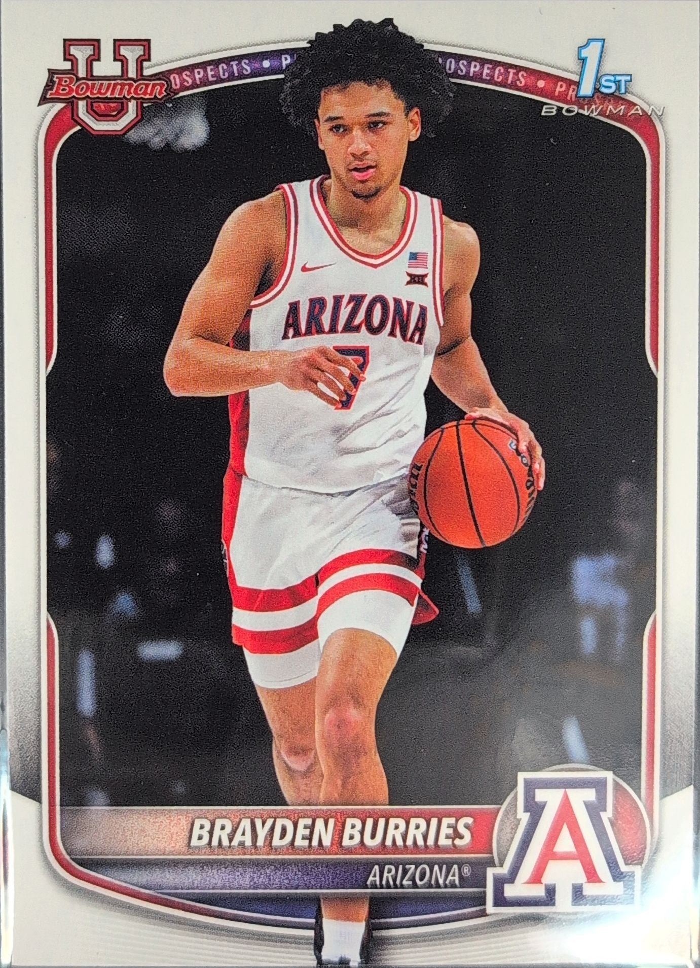 2025-26 Bowman Brayden Burries #BPP-51 Prospects Arizona Wildcats front
