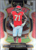 2025 Panini Select Josh Simmons #8 RC Kansas City Chiefs front