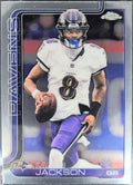 2025 Topps Chrome Lamar Jackson #24 Baltimore Ravens front