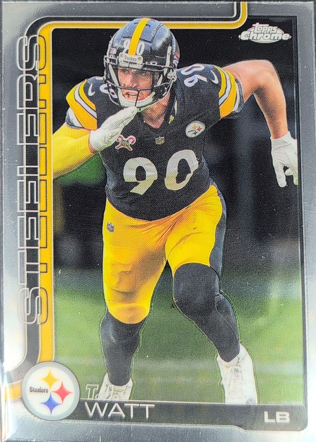 2025 Topps Chrome T.J. Watt #258 Pittsburgh Steelers front