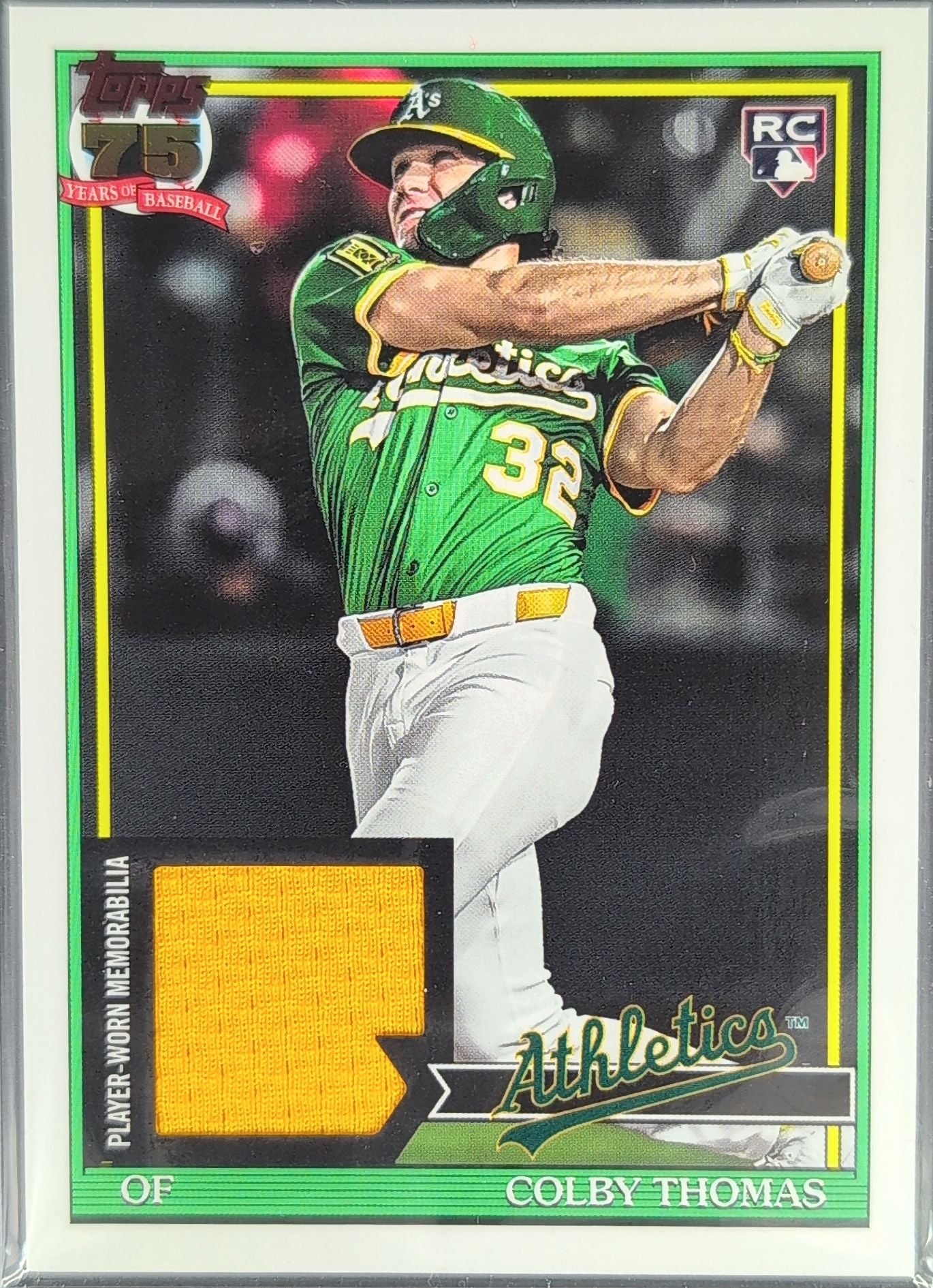 2026 Topps Colby Thomas #91R-CT 1991 Topps Baseball 35th Anniversary Relics (Series One) MEM Athletics front