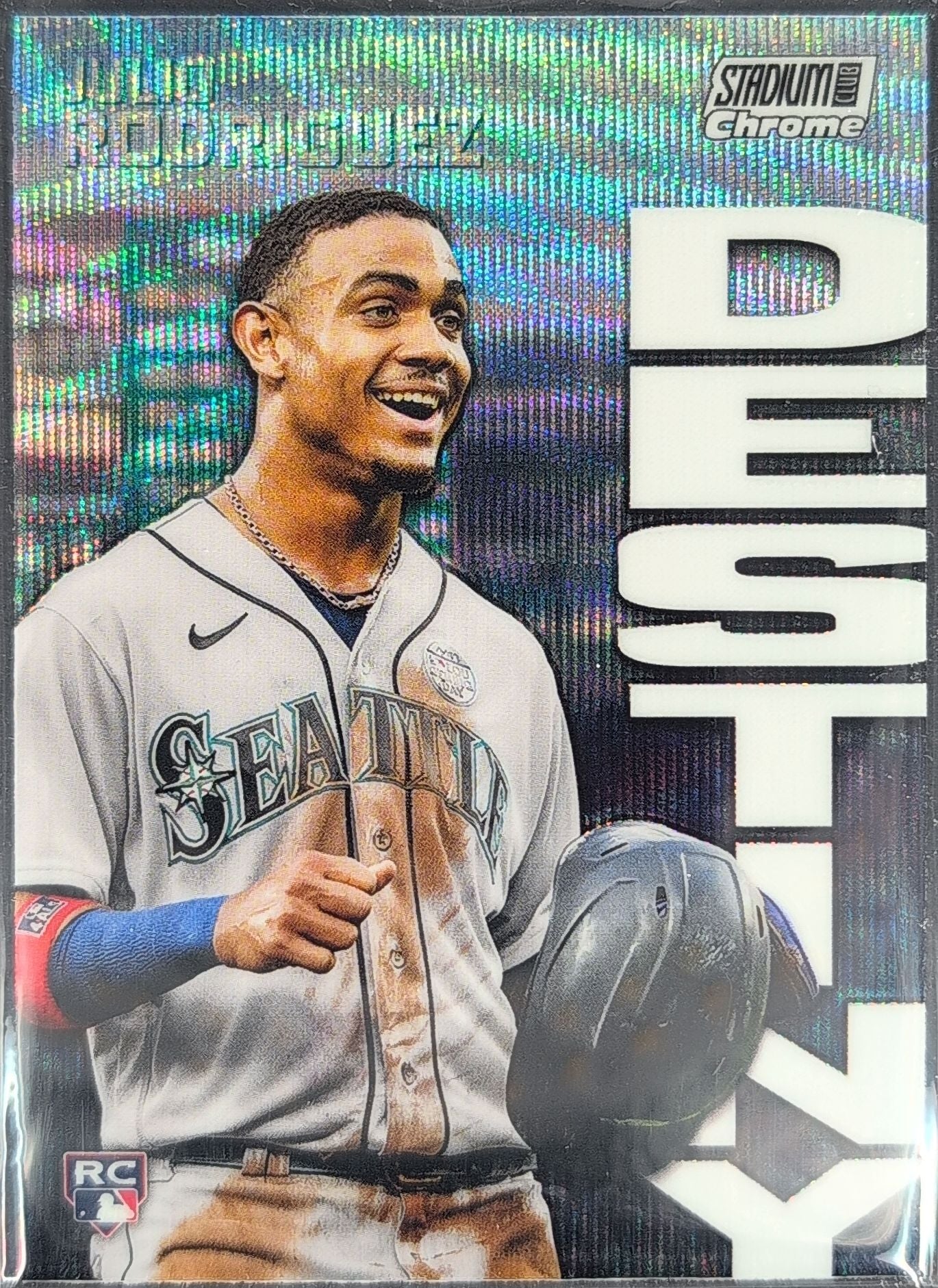 Julio Rodriguez 2022 Stadium Club #3B Destiny Wave Refractor Seattle Mariners