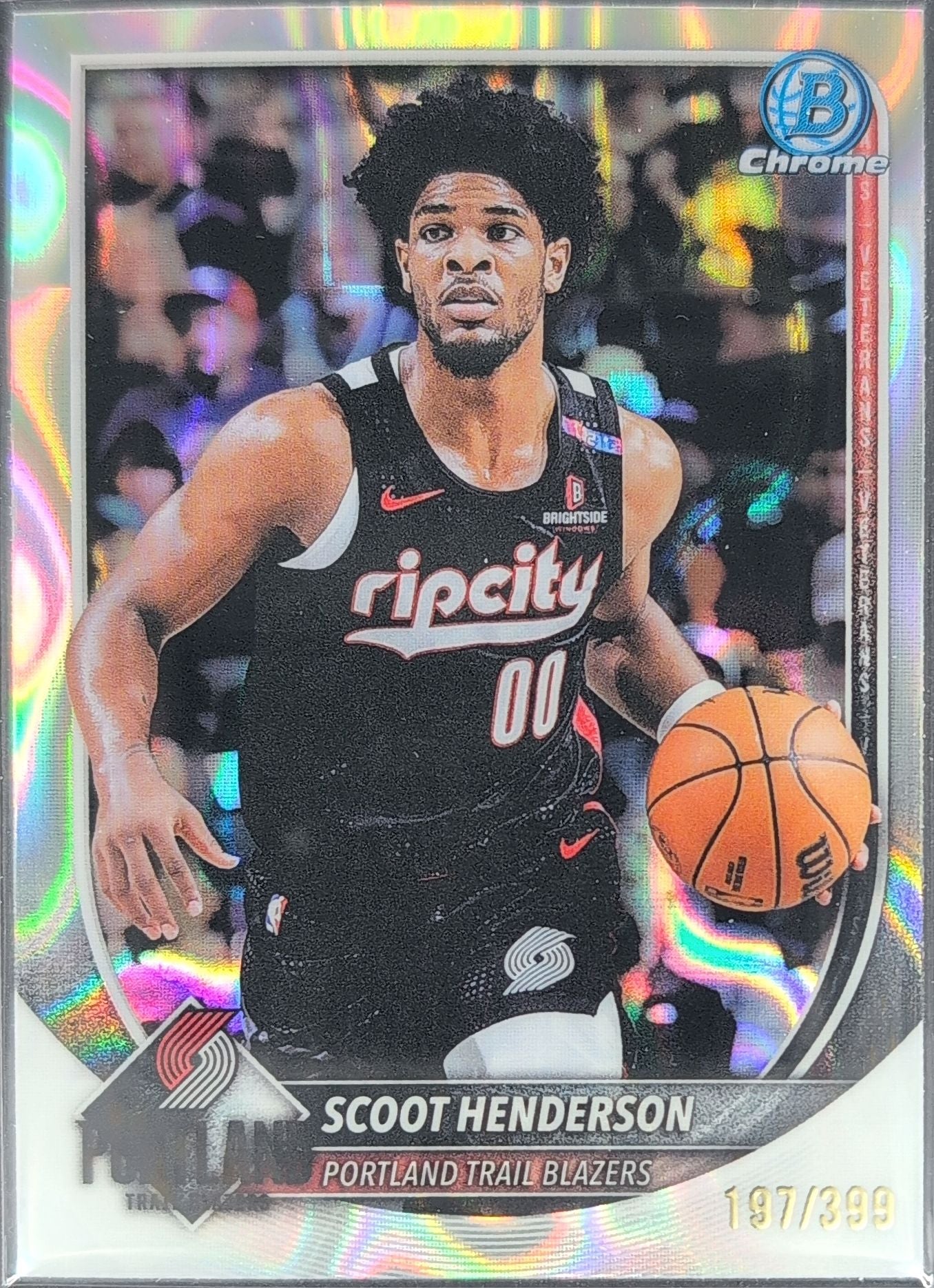 2025-26 Bowman Scoot Henderson #BCV-109 Chrome Lava Refractor SN Portland Trail Blazers front