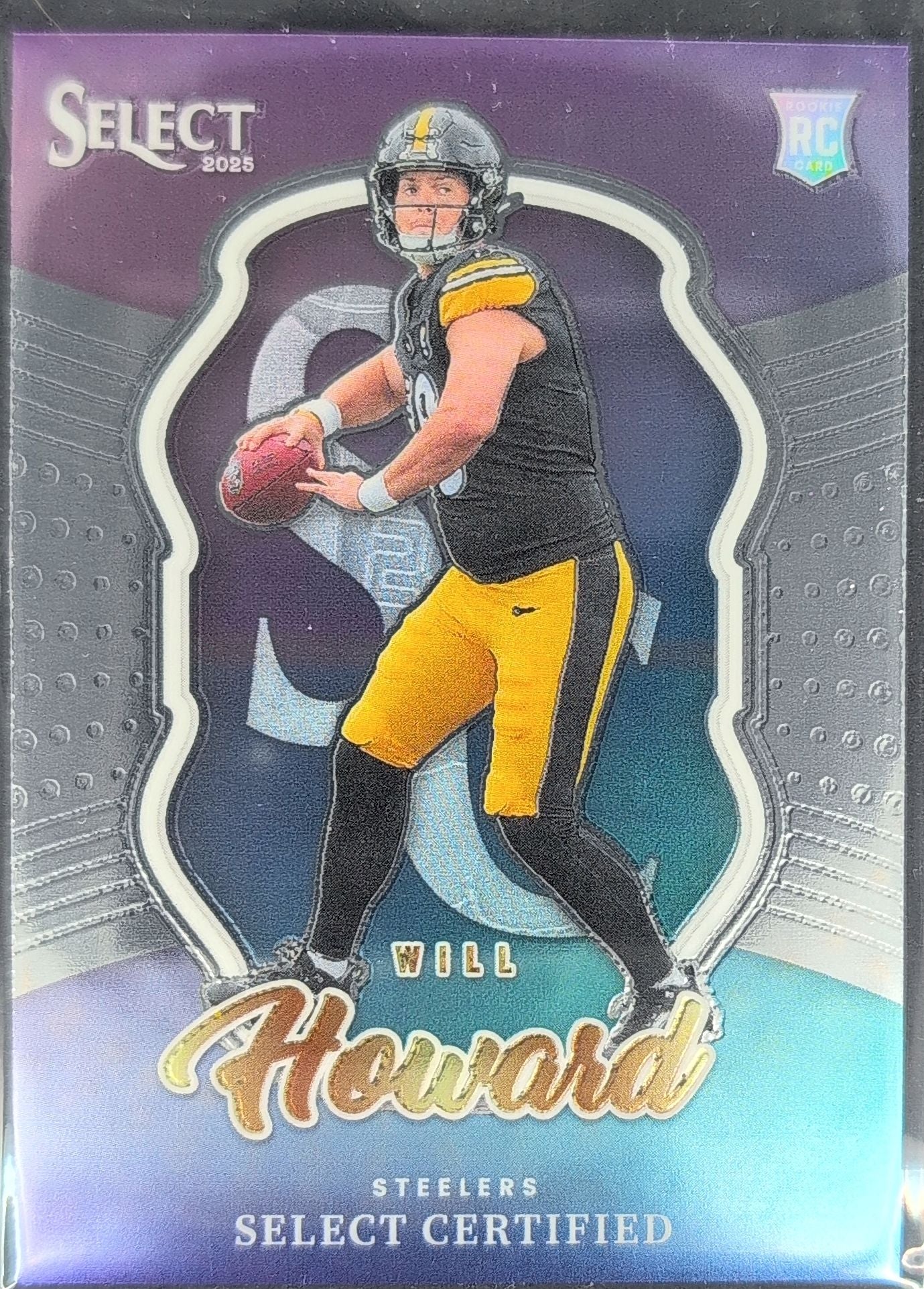 2025 Panini Select Will Howard #15 Select Certified Rookies Pittsburgh Steelers front