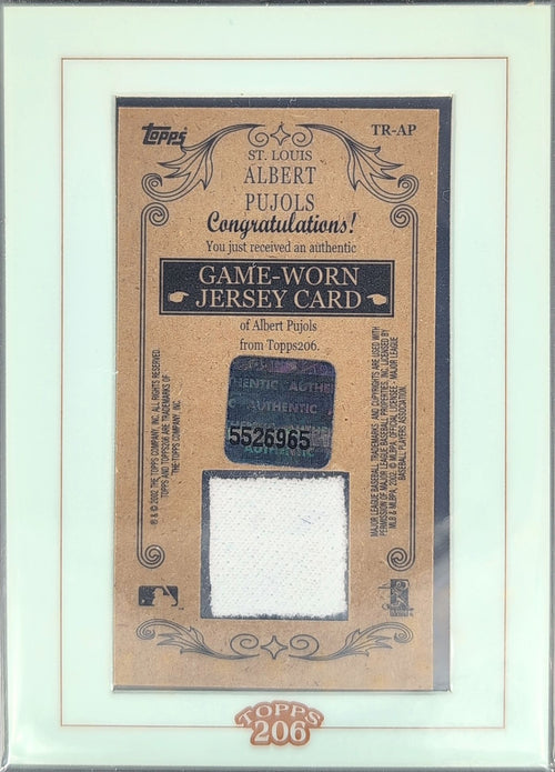 2002 Topps 206 Albert Pujols #TR-AP Framed Relics (Series 1) MEM St. Louis Cardinals back