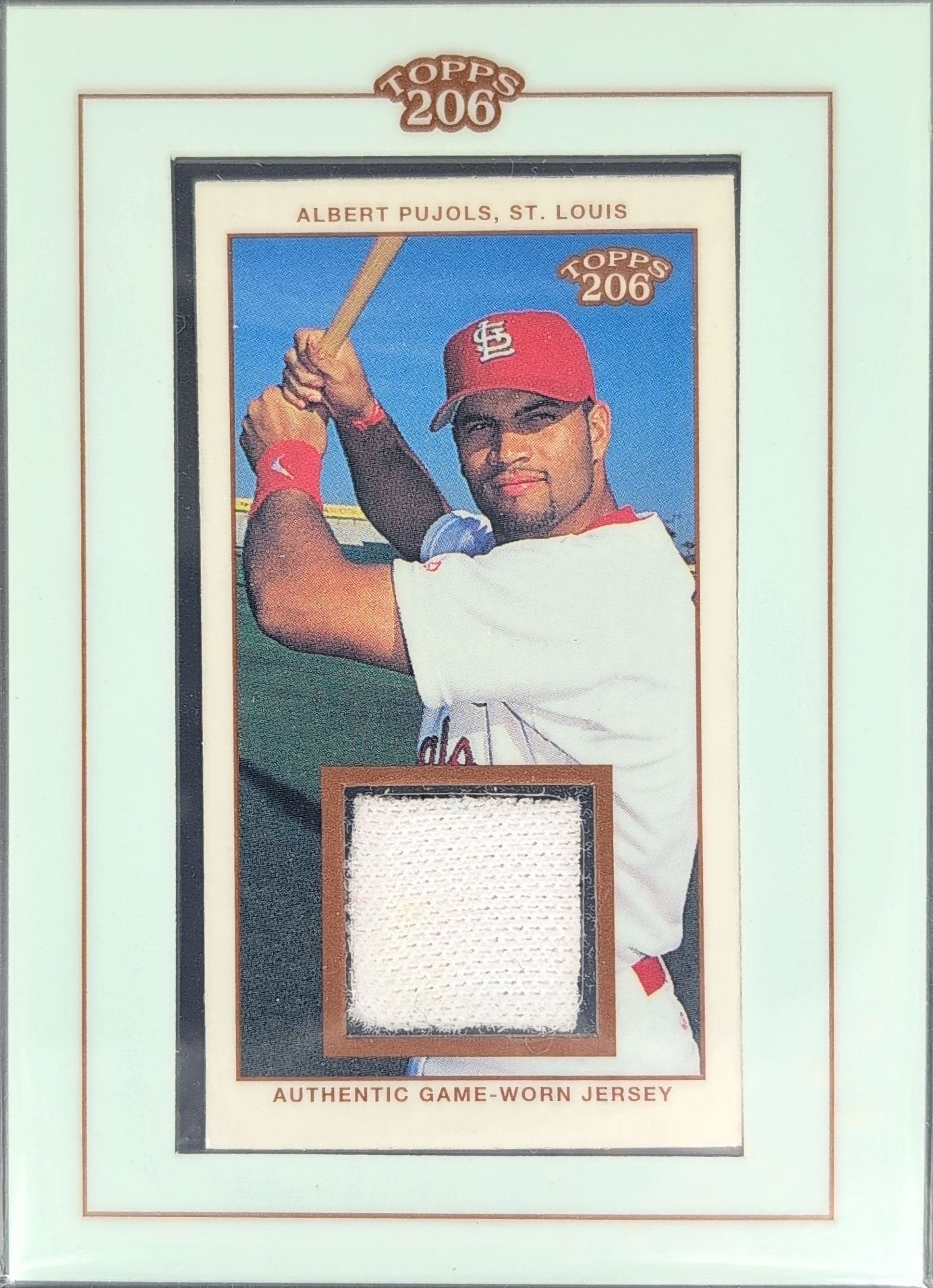 Albert Pujols 2002 Topps 206 #TR-AP Framed Relics (Series 1) St. Louis Cardinals - front image
