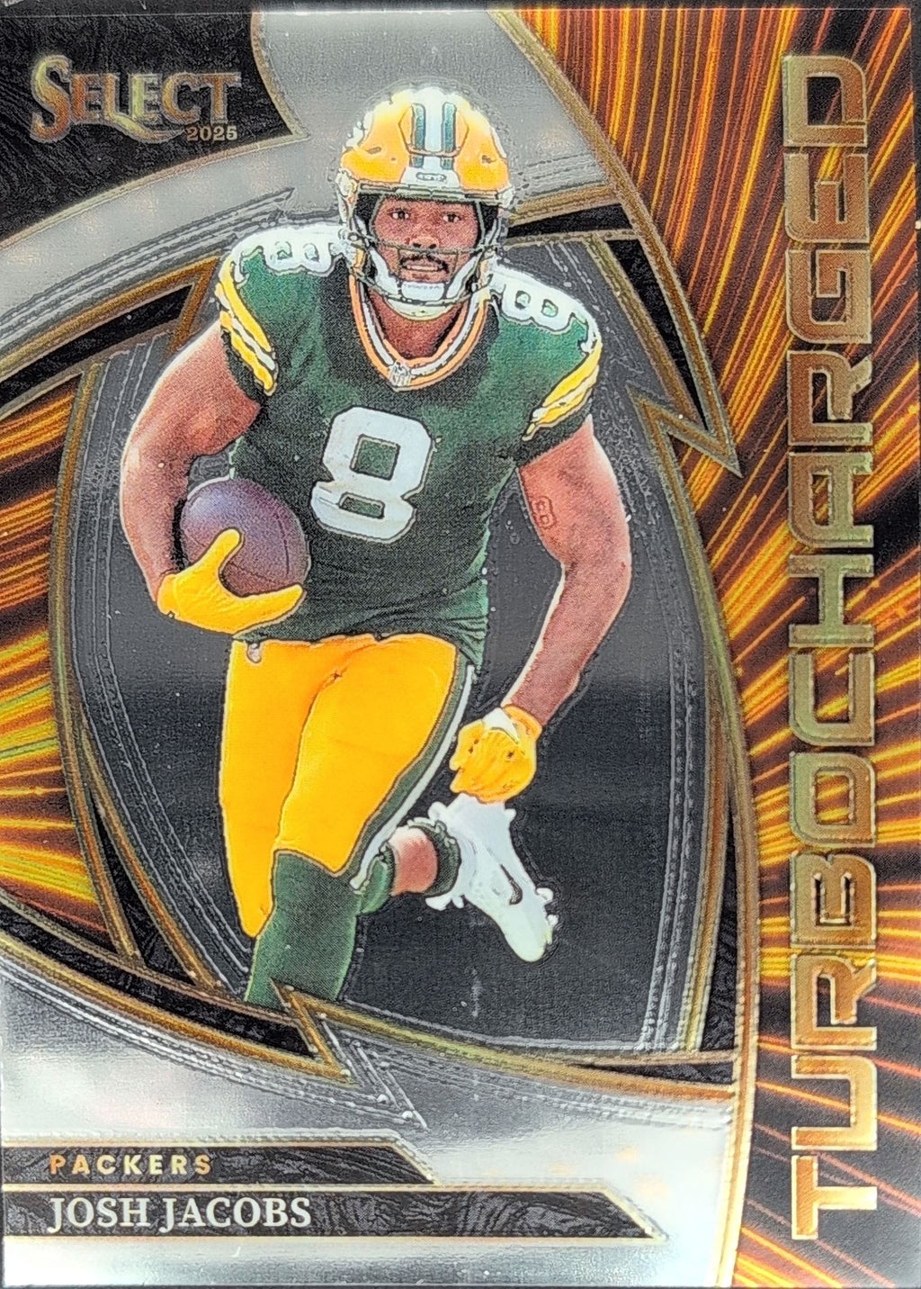 2025 Panini Select Josh Jacobs #13 Turbocharged Green Bay Packers front