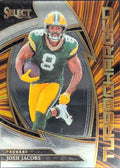 2025 Panini Select Josh Jacobs #13 Turbocharged Green Bay Packers front