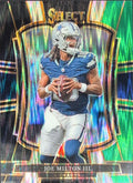2025 Panini Select Joe Milton III #196 Black and Green Prizm Shock Dallas Cowboys front