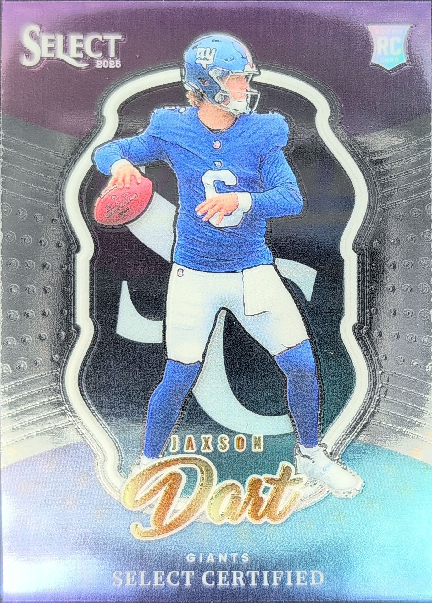 2025 Panini Select Jaxson Dart #17 Select Certified Rookies New York Giants front