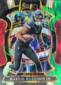 2025 Panini Select Marvin Harrison Jr. #22 Black and Green Prizm Shock Arizona Cardinals front