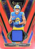 2025 Panini Select Terrance Ferguson #RSW-TFN Rookie Swatches Red Prizm MEM Los Angeles Rams front