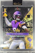 2024 Wild Card 5 Card Draw Stacked Deck Jumbo - Single Diagonal King of Clubs Cross Hatch ColorMatch JJ McCarthy #SDJC-JMN SN Minnesota Vikings front