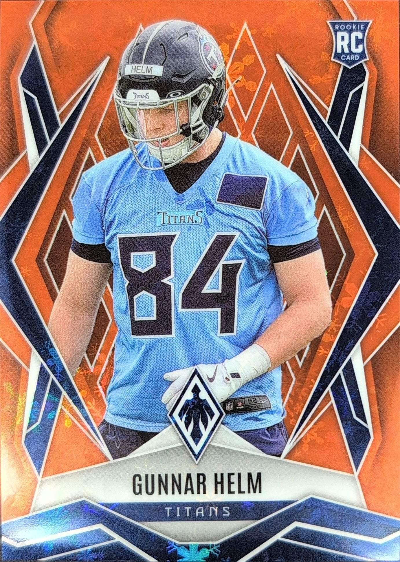 Gunnar Helm 2025 Panini Phoenix #246 Orange Winter Prizm Rookie RC Tennessee Titans - front image
