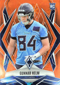 2025 Panini Phoenix Gunnar Helm #246 Orange Winter Prizm SN,RC Tennessee Titans front
