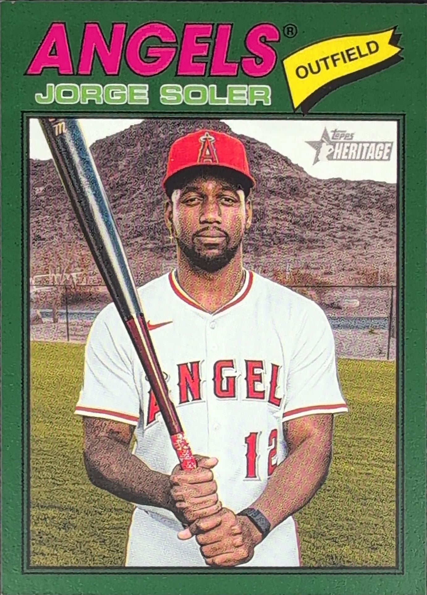 2026 Topps Heritage Jorge Soler #37 Dark Green Los Angeles Angels front