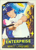 2026 Topps Heritage Wyatt Langford #TE-WL The Enterprise Texas Rangers front