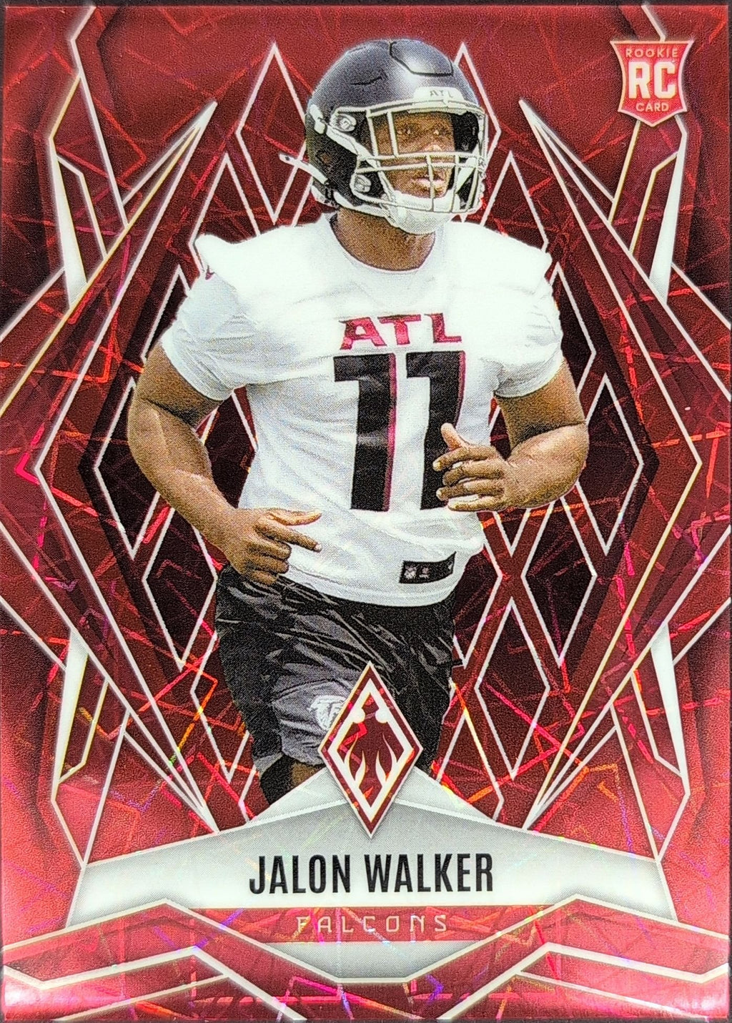 Jalon Walker 2025 Panini Phoenix #193 Red Lazer Prizm Rookie RC Atlanta Falcons - front image