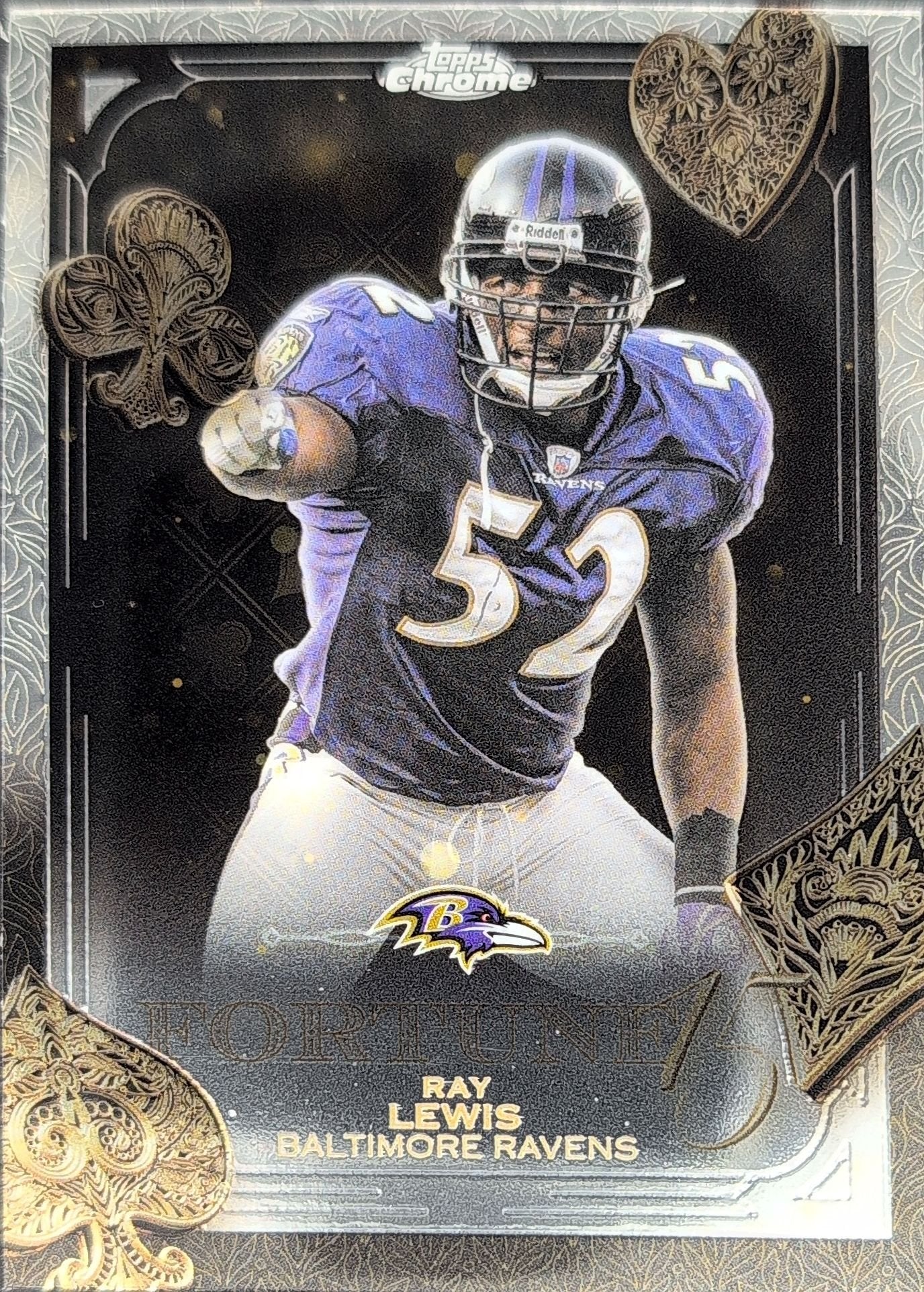 Ray Lewis 2025 Topps Chrome #F15-31 Fortune 15 Baltimore Ravens - front image