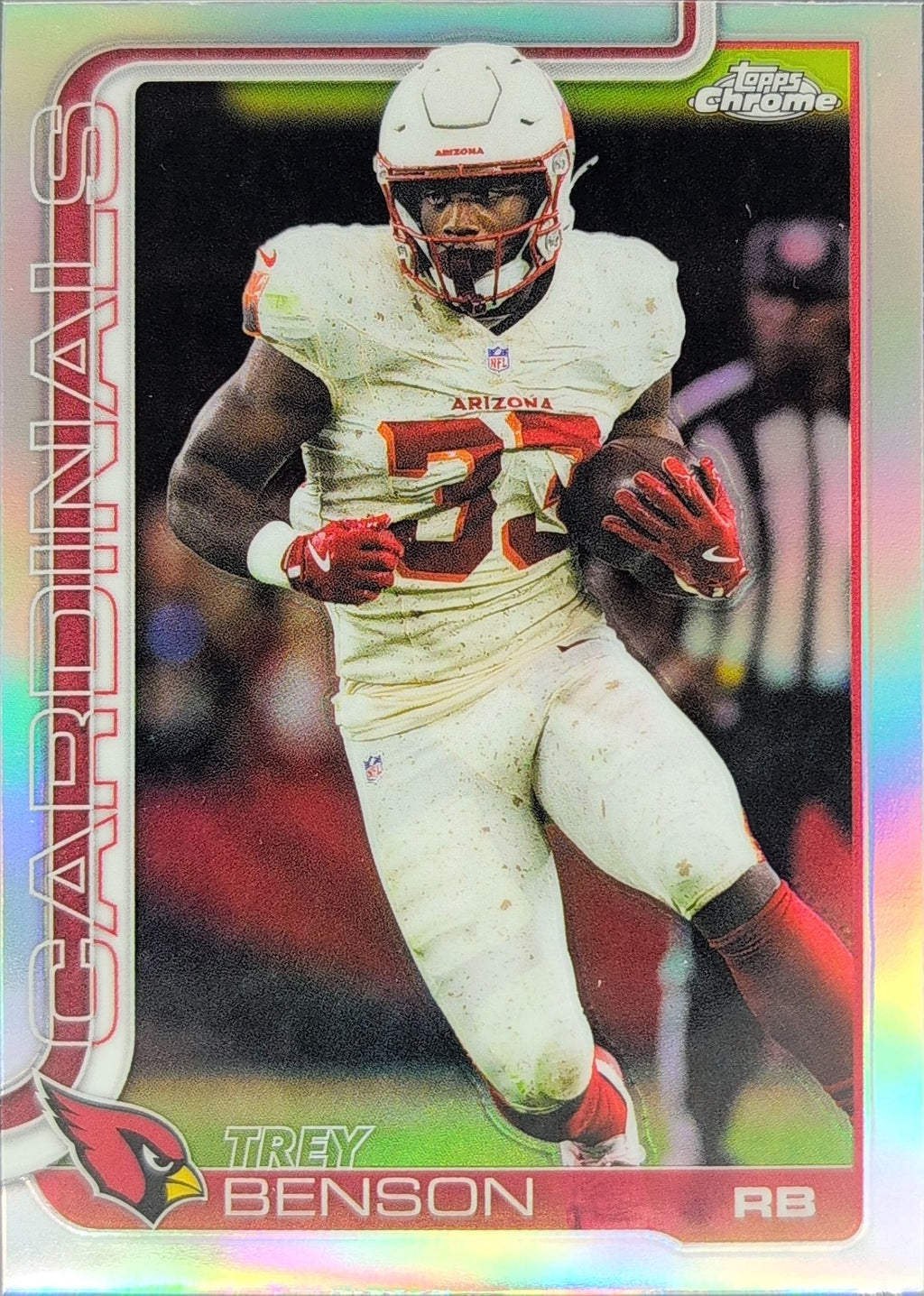 2025 Topps Chrome - Refractor Trey Benson #7 Arizona Cardinals front